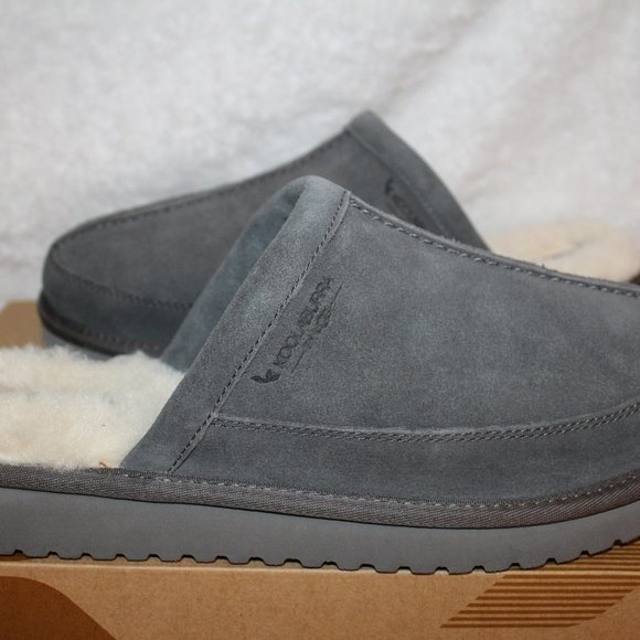 UGG KOOLARBURRA‎ SUEDE FUR SLIDE SLIPPERS GRAY NEW main image 4